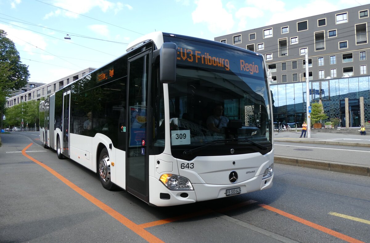 (278'288) - Intertours, Domdidier - Nr. 643/FR 300'643 - Mercedes am 1. August 2025 beim Bahnhof Bern Europaplatz