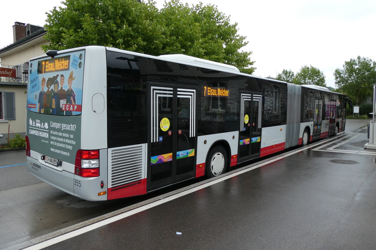 (278'384) - SW Winterthur - Nr. 355/ZH 886'355 - MAN am 2. August 2025 beim Bahnhof Winterthur W�lflingen