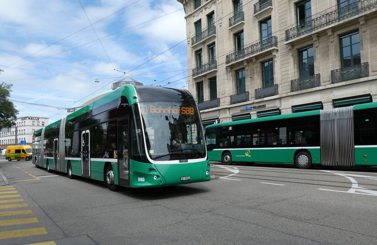 (278'451) - BVB Basel - Nr. 9103/BS 99'803 - eHess am 4. August 2025 beim Bahnhof Basel