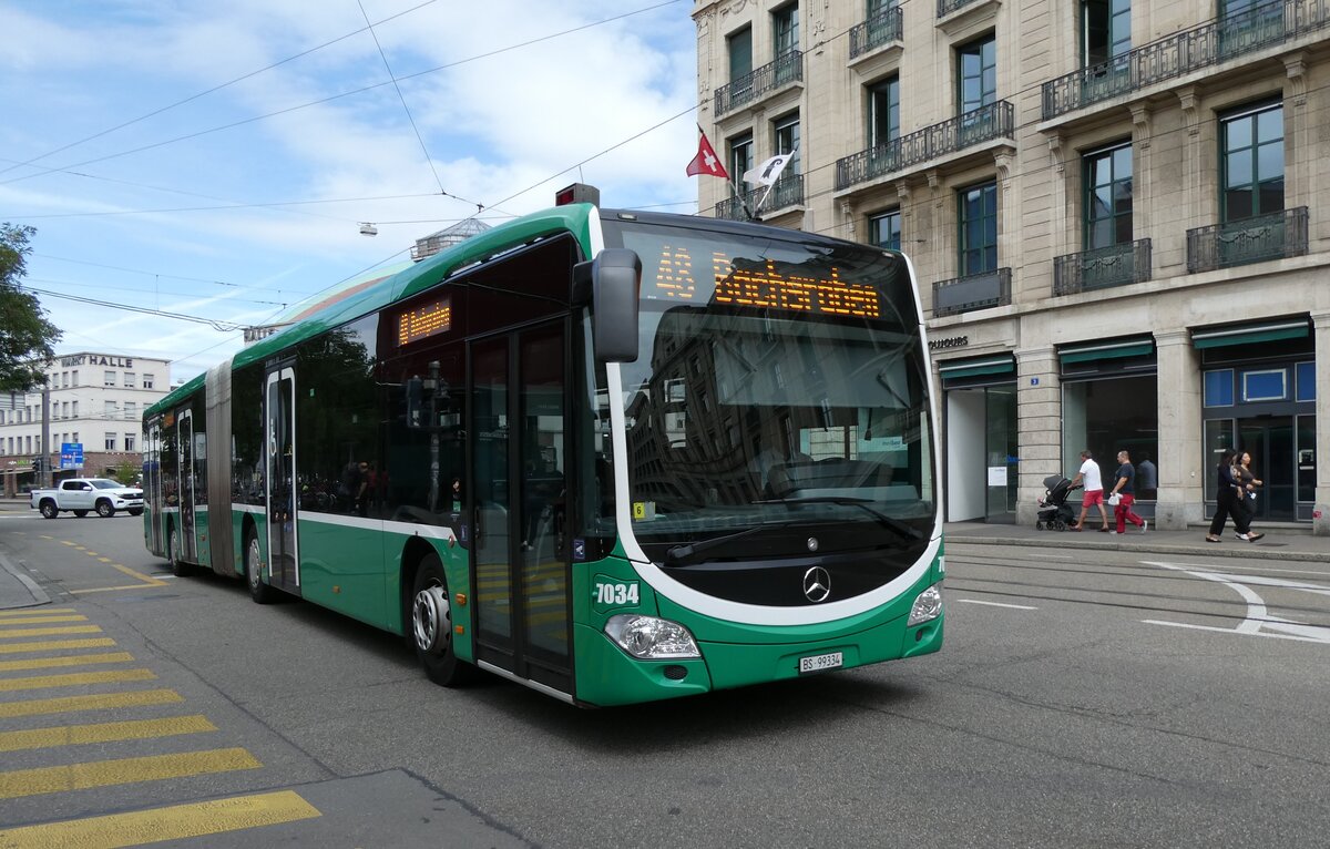 (278'457) - BVB Basel - Nr. 7034/BS 99'334 - Mercedes am 4. August 2025 beim Bahnhof Basel