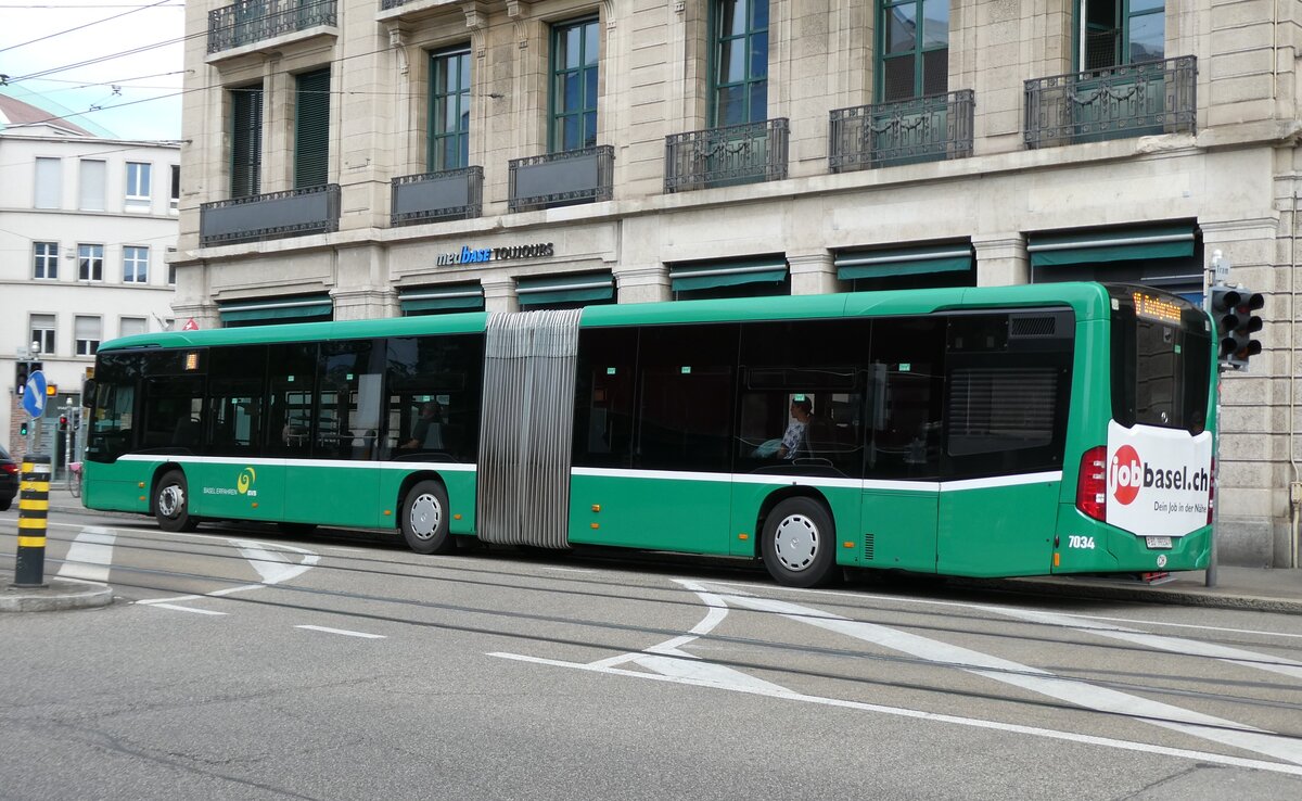 (278'460) - BVB Basel - Nr. 7034/BS 99'334 - Mercedes am 4. August 2025 beim Bahnhof Basel
