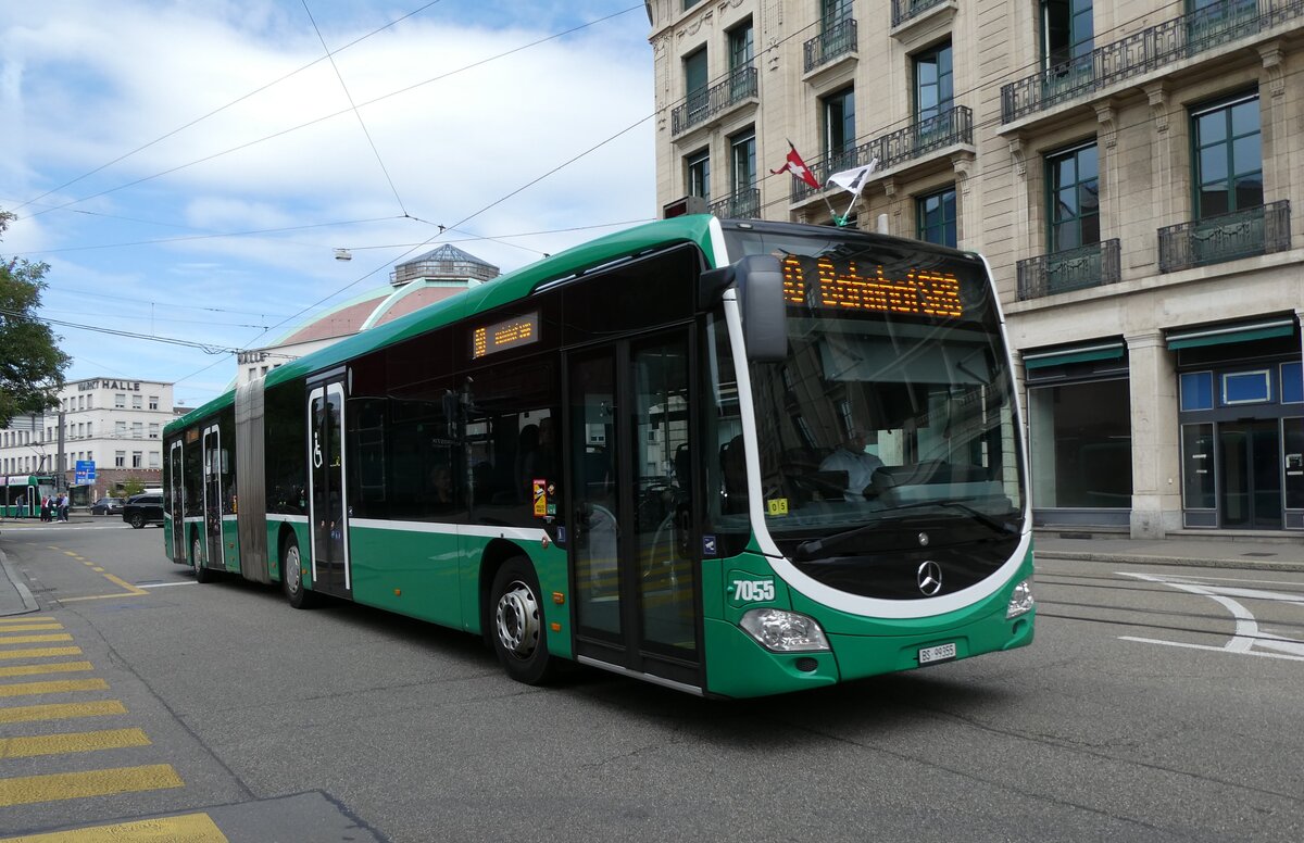 (278'464) - BVB Basel - Nr. 7055/BS 99'355 - Mercedes am 4. August 2025 beim Bahnhof Basel