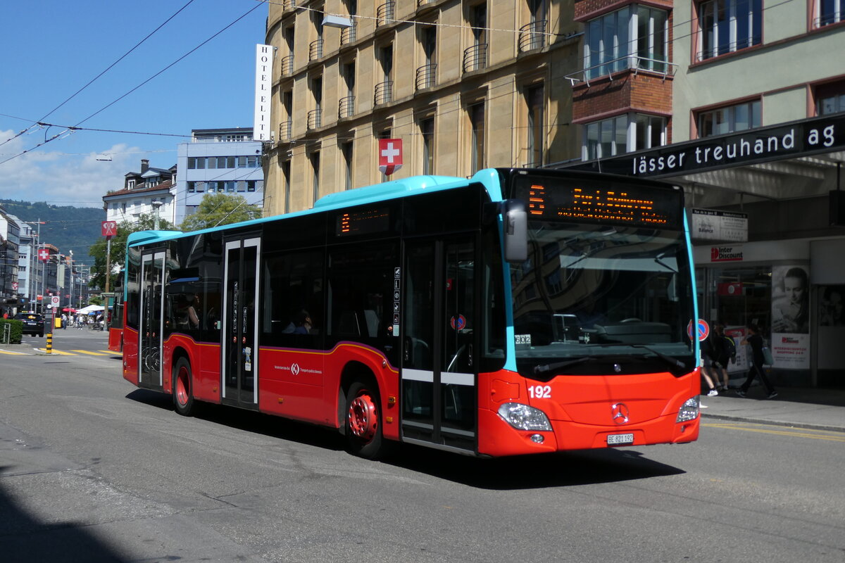 (278'491) - VB Biel - Nr. 192/BE 821'192 - Mercedes am 4. August 2025 beim Bahnhof Biel