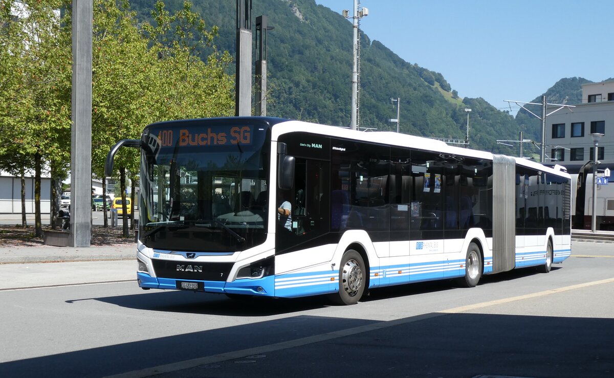 (278'630) - RTB Altst�tten - Nr. 7/SG 482'202 - MAN am 8. August 2025 beim Bahnhof Sargans