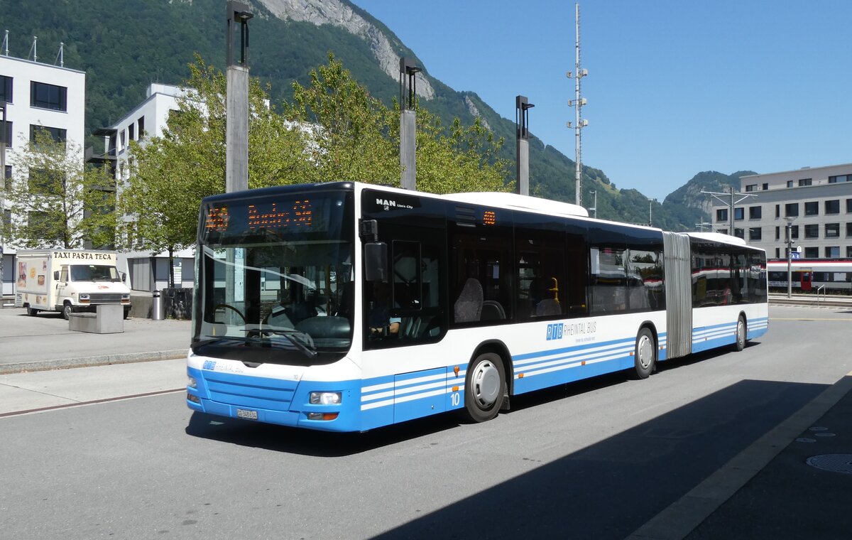 (278'637) - RTB Altst�tten - Nr. 10/SG 348'634 - MAN am 8. August 2025 beim Bahnhof Sargans
