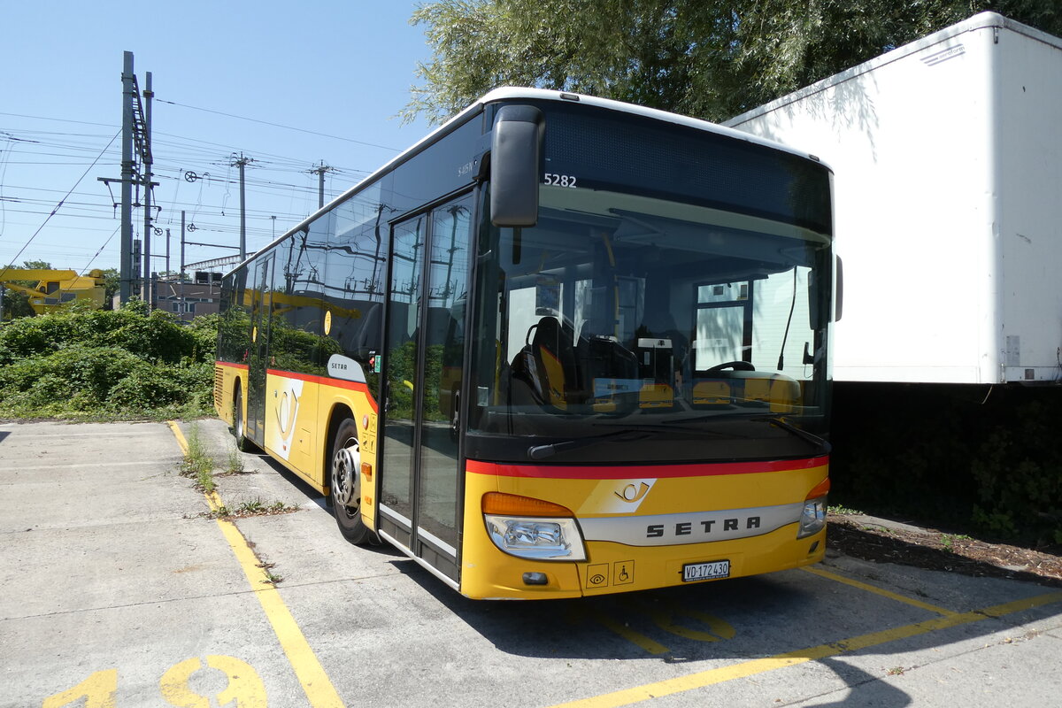 (278'733) - CarPostal Ouest VD 172'430/PID 4282 - Setra (ex JU 59'239; ex Nr. 23) am 9. August 2025 in Yverdon, Garage