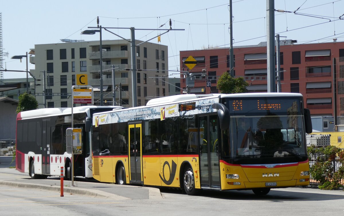 (278'901) - PostAuto Bern - Nr. 4/BE 416'004/PID 10'016 - MAN (ex Klopfstein, Laupen Nr. 4) am 15. August 2025 beim Bahnhof D�dingen