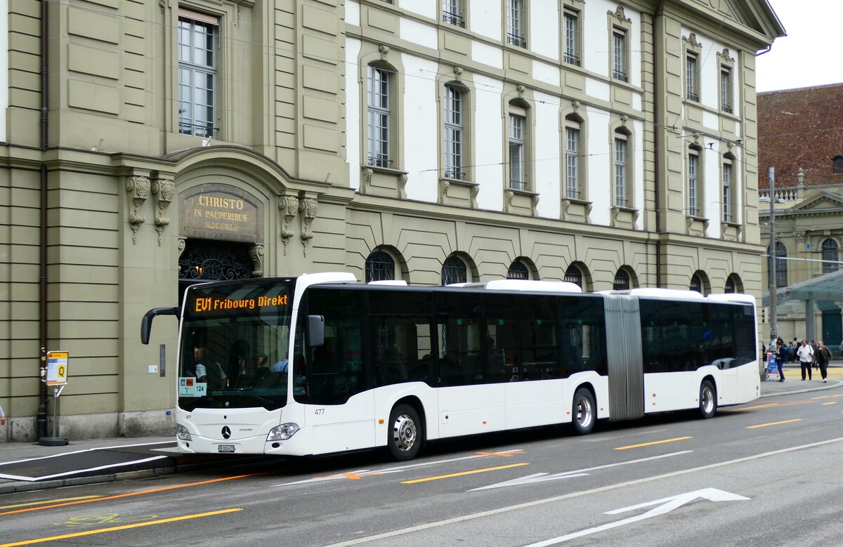 (279'244) - Intertours, Domdidier - Nr. 477/FR 300'477 - Mercedes (ex Nr. 202) am 21. August 2025 beim Bahnhof Bern