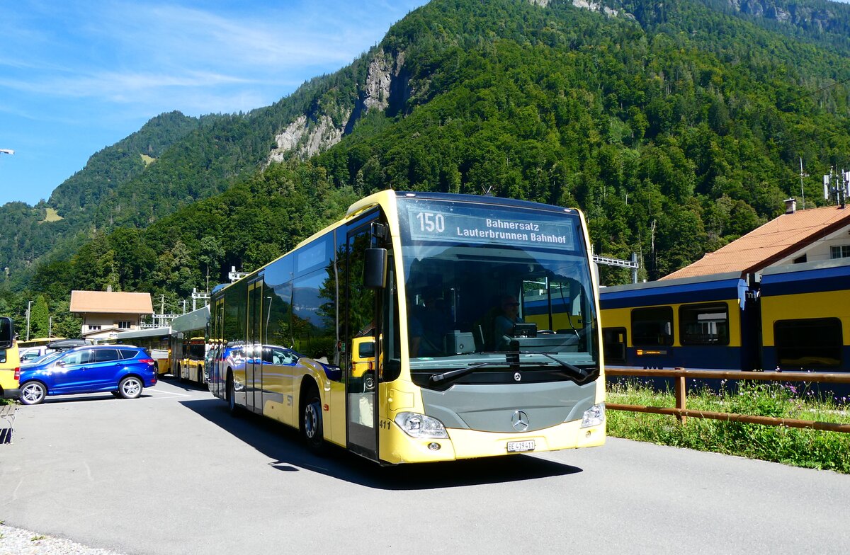 (279'339) - STI Thun - Nr. 411/BE 419'411 - Mercedes am 25. August 2025 beim Bahnhof Zweil�tschinen