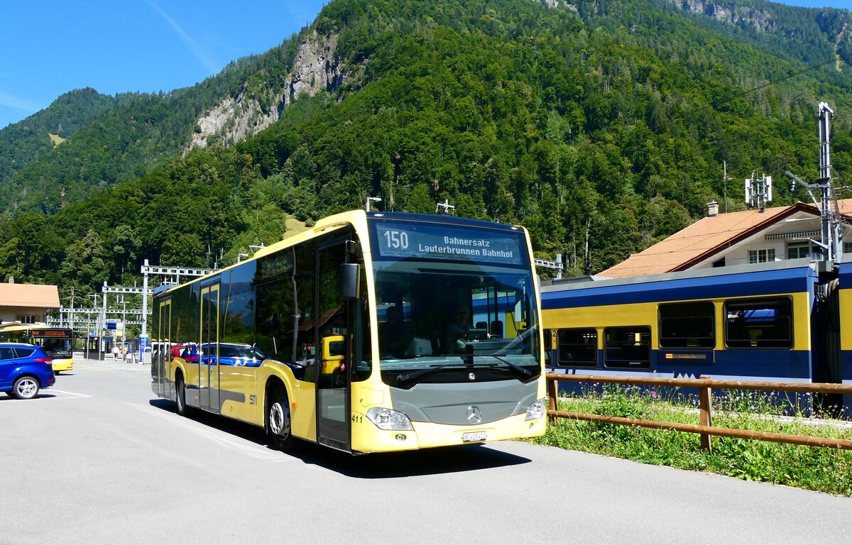(279'355) - STI Thun - Nr. 411/BE 419'411 - Mercedes am 25. August 2025 beim Bahnhof Zweil�tschinen