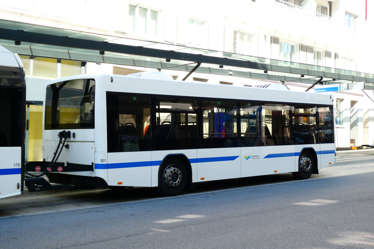 (279'414) - ZVB Zug - Nr. 501/ZG 84'501 - Lanz+Marti/Hess Personenanh�nger am 26. August 2025 beim Bahnhof Zug