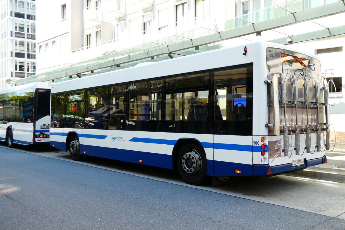 (279'435) - ZVB Zug - Nr. 506/ZG 84'506 - Lanz+Marti/Hess Personenanh�nger am 26. August 2025 beim Bahnhof Zug