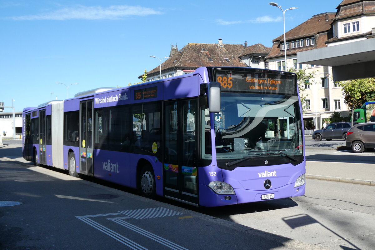 (279'505) - VZO Gr�ningen - Nr. 152/ZH 920'152 - Mercedes am 29. August 2025 beim Bahnhof Rapperswil 