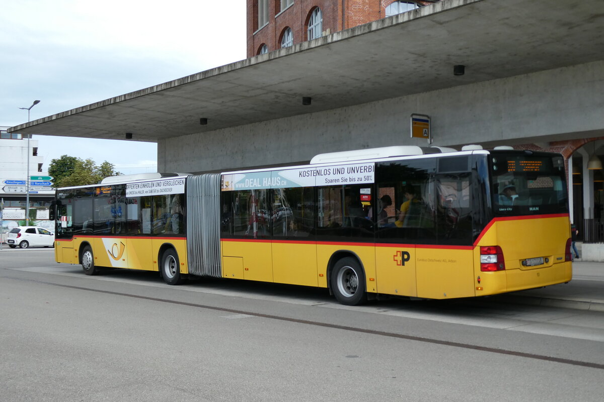 (279'569) - Eurobus, Arbon - Nr. 10/TG 121'045/PID 10'451 - MAN am 29. August 2025 in Arbon, Bushof
