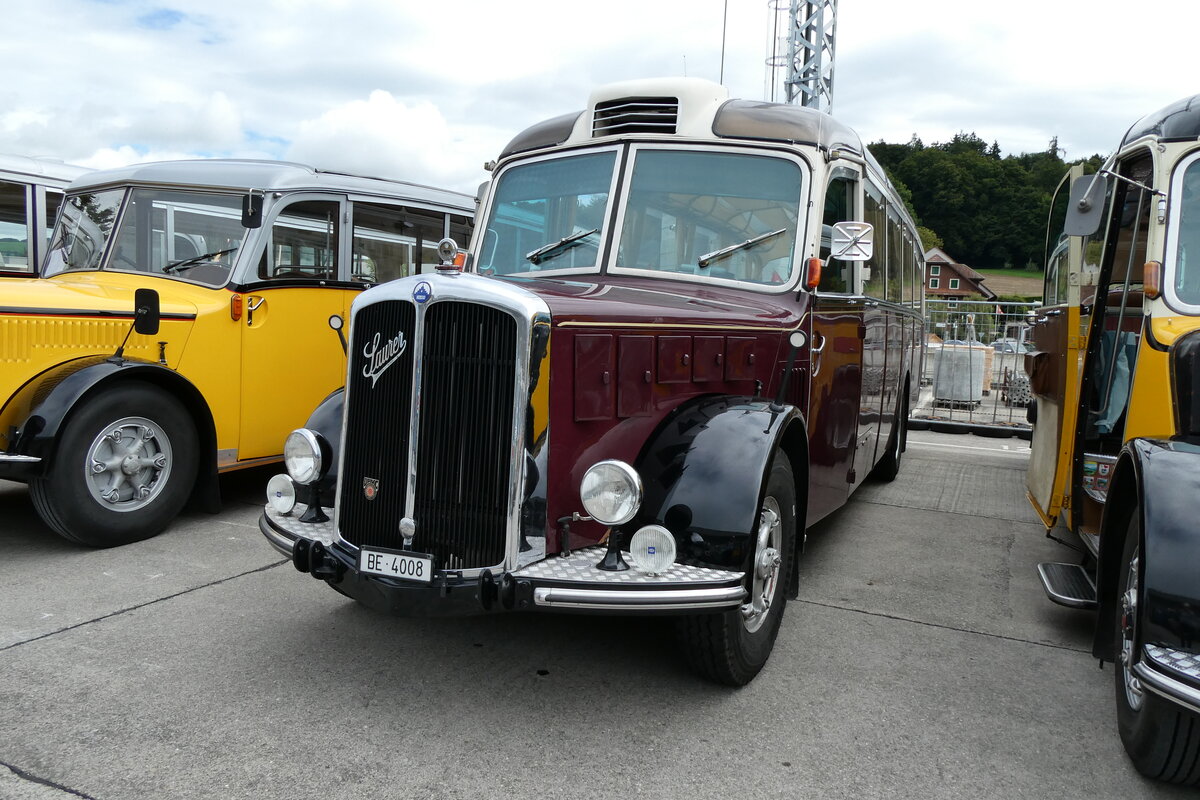 (279'627) - Roth, Niederwangen - BE 4008 - Saurer/Eggli (ex Paproth, D-Mainz; ex Hotel Orselina, Locarno; ex Riederer, St. Margarethenberg; ex Luk, Gr�sch; ex P 23'138; ex P 2205) am 30. August 2025 in Oberkirch, CAMPUS Sursee 