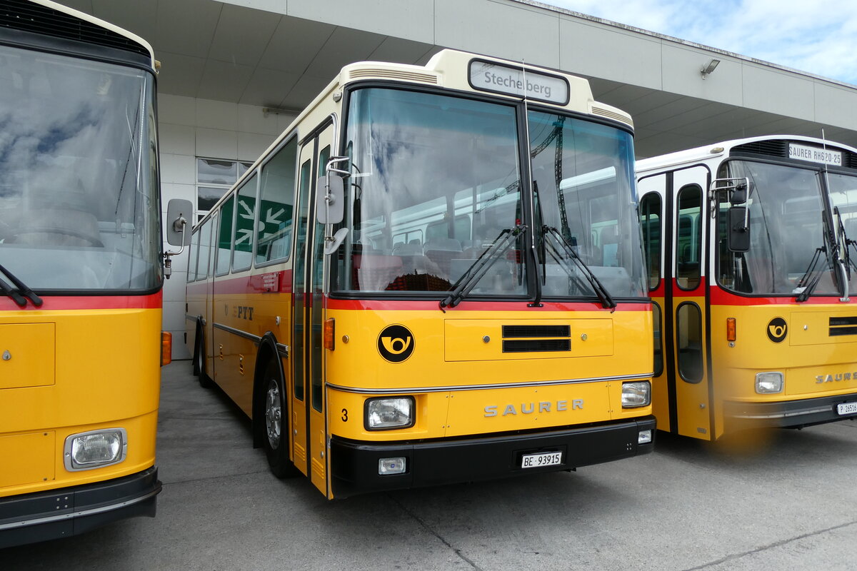 (279'666) - Kolb, Grasswil - Nr. 3/BE 93'915 - Saurer/R&J (ex Schmocker, Stechelberg Nr. 3/PID 2409; ex Schmocker, Stechelberg Nr. 1; ex Gertsch, Stechelberg Nr. 1) am 30. August 2025 in Oberkirch, CAMPUS Sursee