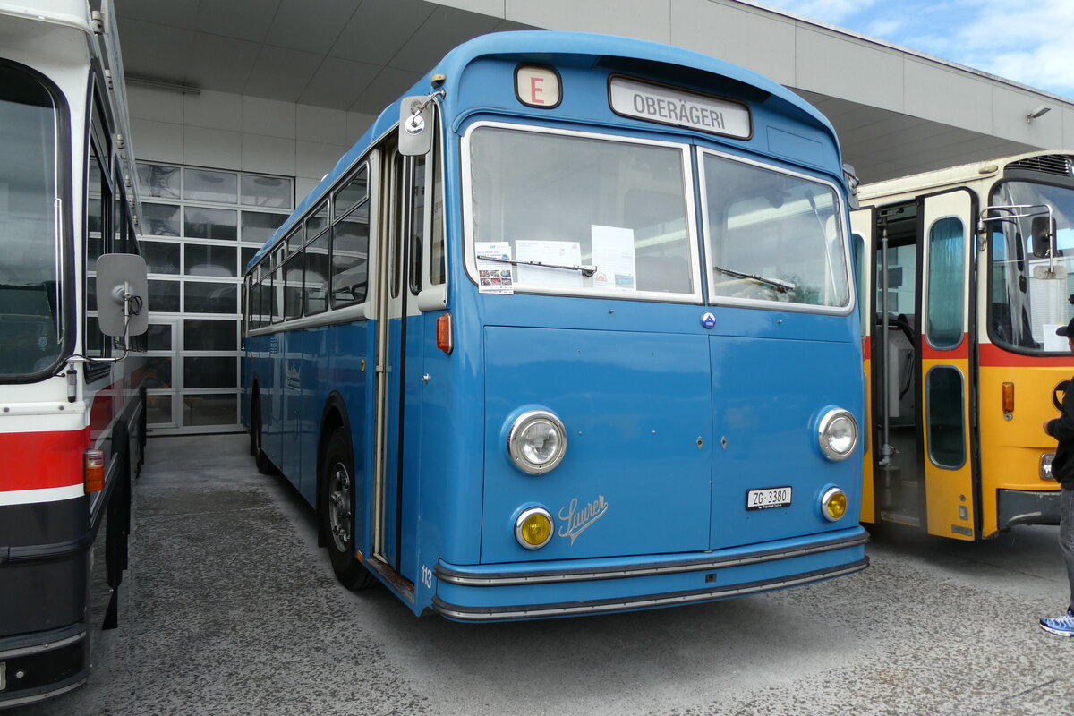(279'684) - ZVB Zug - Nr. 113/ZG 3380 - Saurer/Saurer (ex Nr. 13) am 30. August 2025 in Oberkirch, CAMPUS Sursee