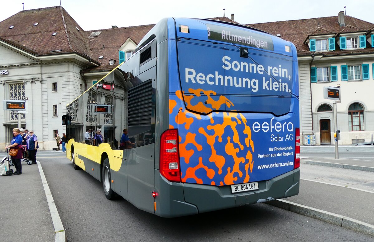 (279'822) - STI Thun - Nr. 187/BE 804'187 - Mercedes am 1. September 2025 beim Bahnhof Thun