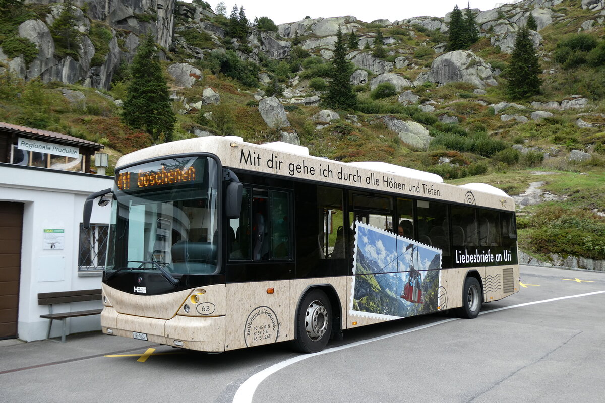 (279'843) - AAGU Altdorf - Nr. 63/UR 9124 - Scania/Hess (ex PID 5328) am 3. September 2025 in G�scheneralp, Dammagletscher