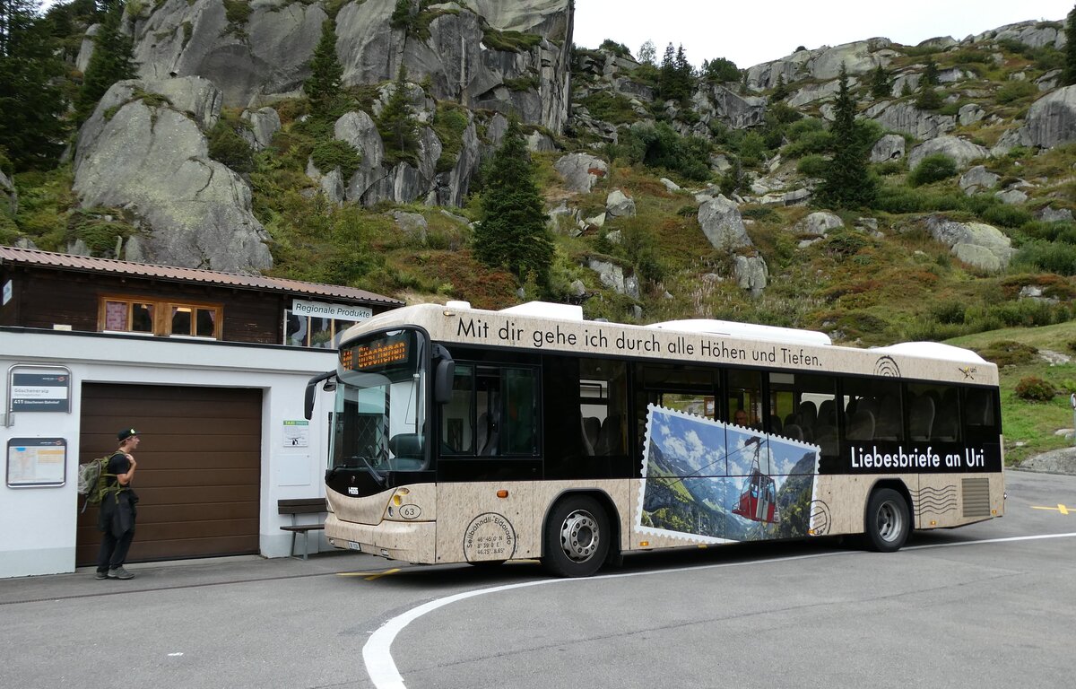 (279'844) - AAGU Altdorf - Nr. 63/UR 9124 - Scania/Hess (ex PID 5328) am 3. September 2025 in G�scheneralp, Dammagletscher