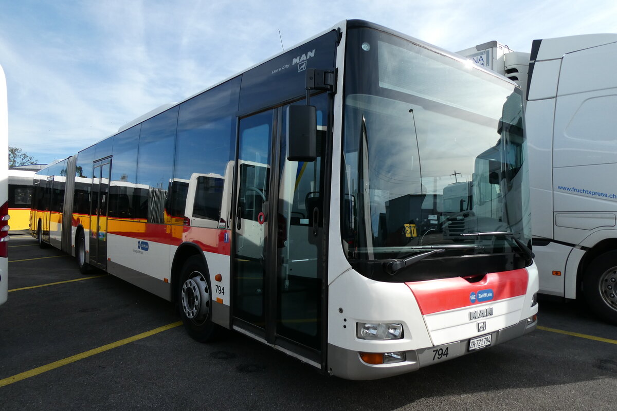 (280'020) - VBZ Z�rich - Nr. 794/ZH 721'794 - MAN (ex St. Gallerbus, St. Gallen Nr. 294) am 6. September 2025 in Kerzers, Interbus