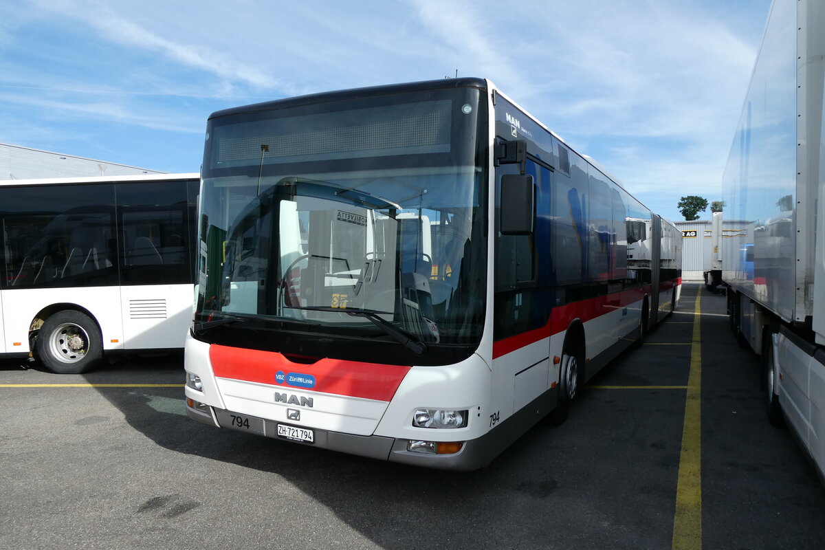 (280'021) - VBZ Z�rich - Nr. 794/ZH 721'794 - MAN (ex St. Gallerbus, St. Gallen Nr. 294) am 6. September 2025 in Kerzers, Interbus