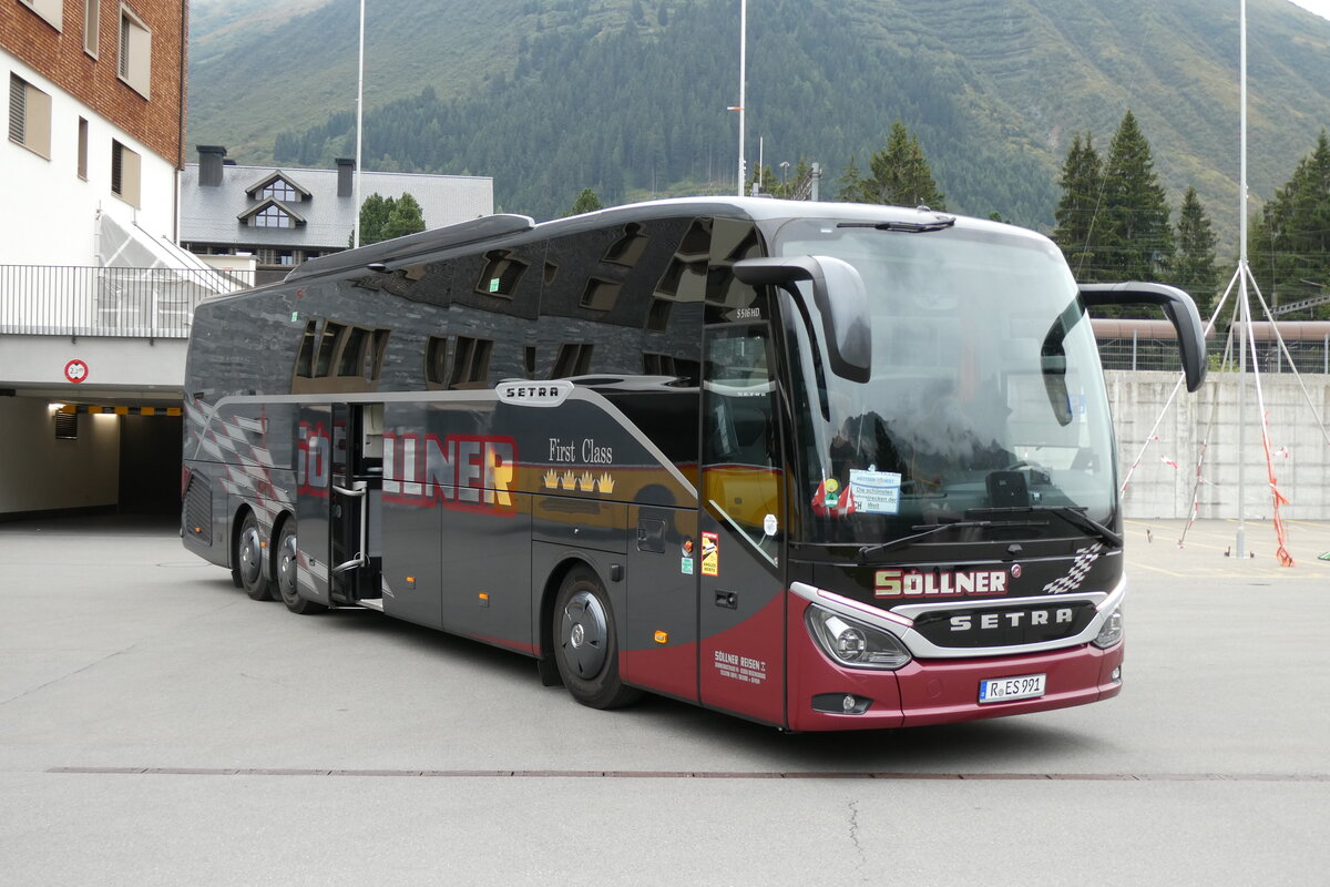(280'065) - Aus Deutschland: S�llner, Regensburg - R-ES 991 - Setra am 8. September 2025 in Andermatt, Bahnhofplatz