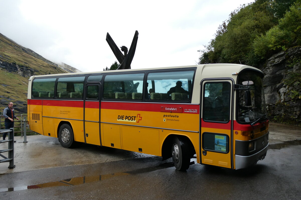 (280'128) - Buzzi, Bern - BE 910'789 - Mercedes (ex Mattli, Wassen/PID 2295) am 9. September 2025 in Zervreila, Stausee