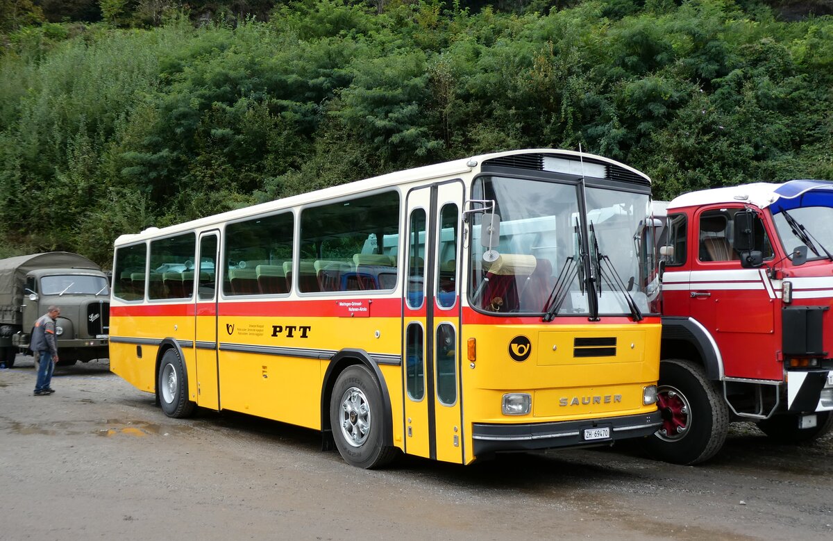 (280'349) - Oldtimer Garage, H�ri - ZH 69'470 - Saurer/R&J (ex Breu, Berneck; ex Matt, FL-Mauren Nr. 19; ex P 24'356) am 13. September 2025 in Iragna, Riviera