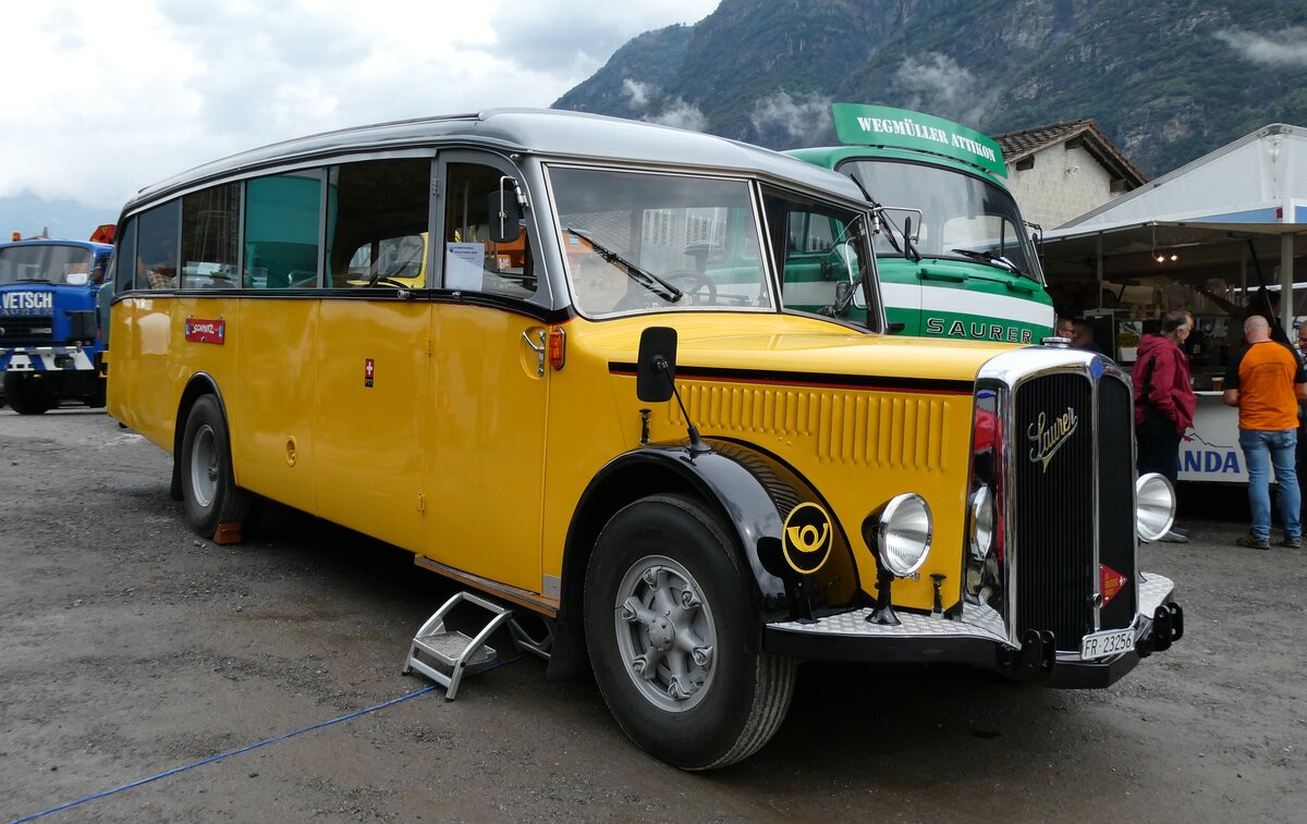 (280'351) - Schmutz, Vaulruz - FR 23'256 - Saurer/Saurer (ex Nestl�; ex P 23'019; ex P 2044) am 13. September 2025 in Iragna, Riviera