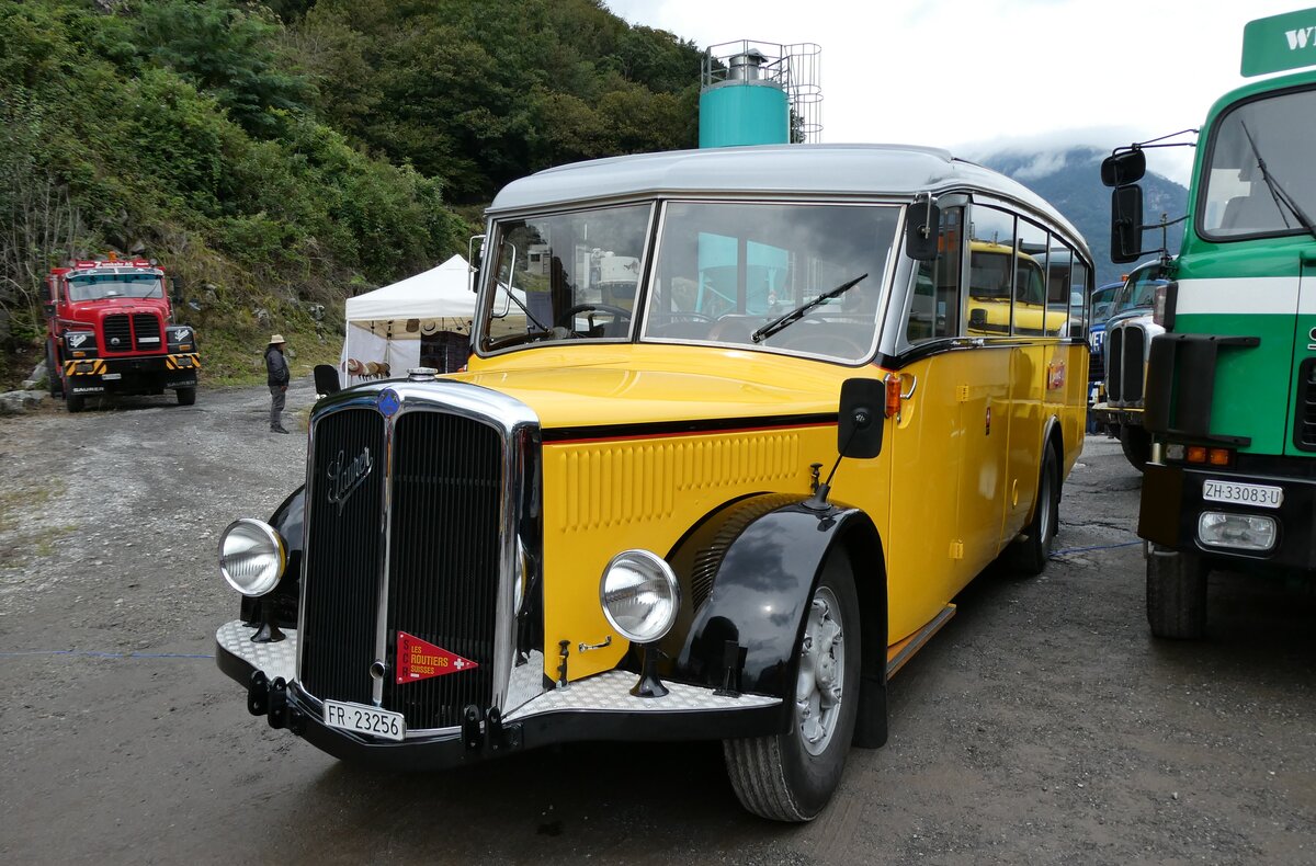 (280'352) - Schmutz, Vaulruz - FR 23'256 - Saurer/Saurer (ex Nestl�; ex P 23'019; ex P 2044) am 13. September 2025 in Iragna, Riviera