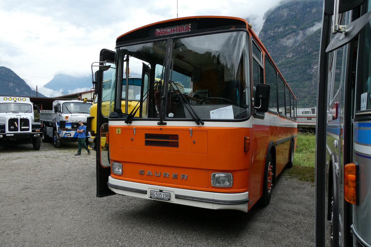 (280'375) - Mangold, Oberengstringen - AG 505'198 - Saurer/Hess (ex RhV Altst�tten Nr. 45) am 13. September 2025 in Iragna, Riviera