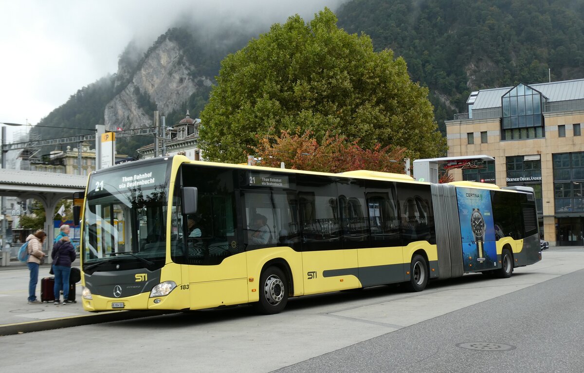 (280'655) - STI Thun - Nr. 183/BE 804'183 - Mercedes am 23. September 2025 beim Bahnhof Interlaken West
