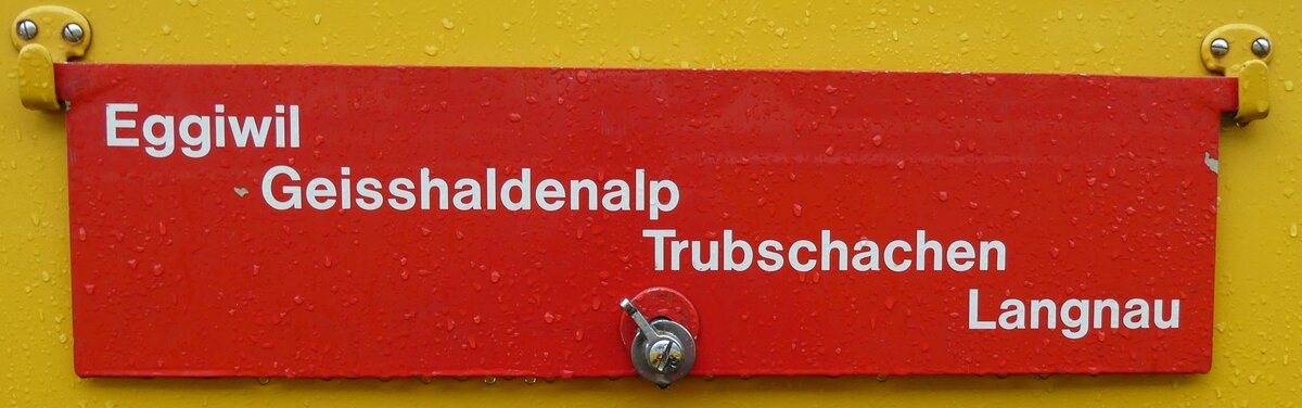 (280'687) - Routentafel - Eggiwil Geisshaldenalp Trubschachen Langnau - am 27. September 2025 beim Bahnhof W�denswil