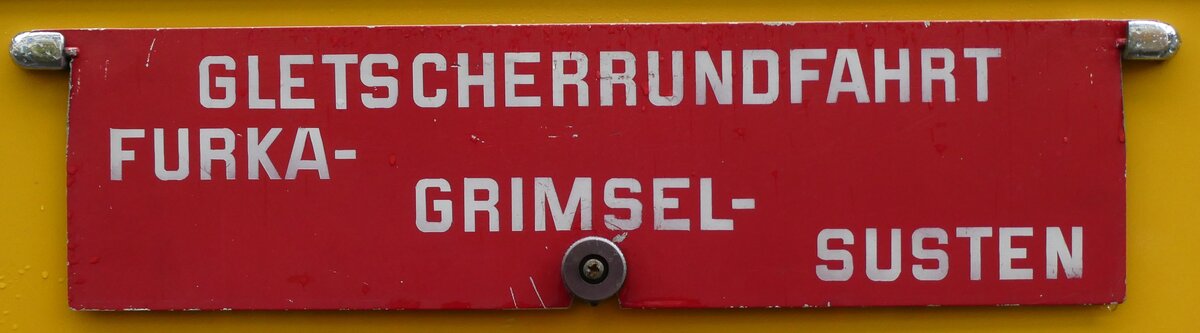 (280'734) - Routentafel - GLETSCHERRUNDFAHRT - FURKA - GRIMSEL - SUSTEN - am 27. September 2025 beim Bahnhof W�denswil