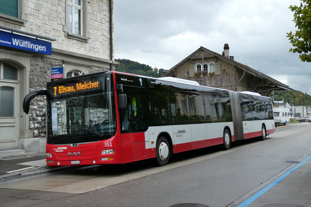 (280'796) - SW Winterthur - Nr. 351/ZH 886'351 - MAN am 27. September 2025 beim Bahnhof Winterthur W�lflingen 
