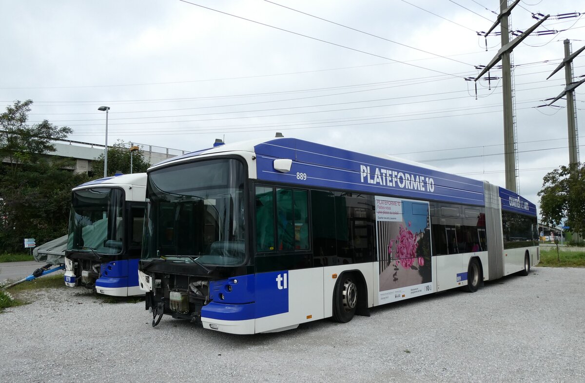 (280'839) - TL Lausanne - Nr. 889 - Hess/Hess Gelenktrolleybus am 28. September 2025 in Kerzers, Murtenstrasse