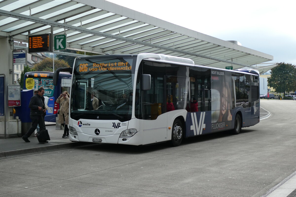 (280'856) - Limmat Bus, Dietikon - AG 370'309 - Mercedes am 2. Oktober 2025 beim Bahnhof Zofingen
