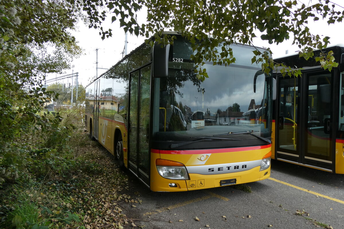 (281'216) - CarPostal Ouest - PID 5282 - Setra (ex JU 59'239; ex Nr. 23) am 11. Oktober 2025 in Yverdon, Garage