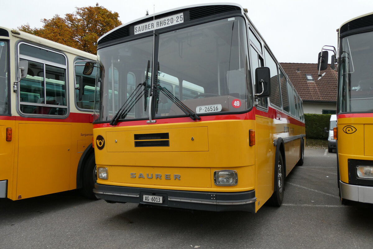 (281'326) - Gloor, Staufen - AG 6013 - Saurer/Hess (ex ALMAT, Tagelswangen; ex P 26'516) am 12. Oktober 2025 in Schwarzenberg, R�ssli