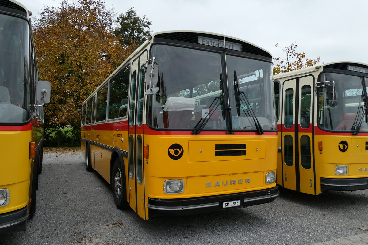 (281'412) - Gaudenz, Andeer - GR 1866 - Saurer/R&J (ex Mark, Andeer PID 2824; ex PostAuto Graub�nden; ex P 24'350) am 12. Oktober 2025 in Hitzkirch, Interkantonale Polizeischule