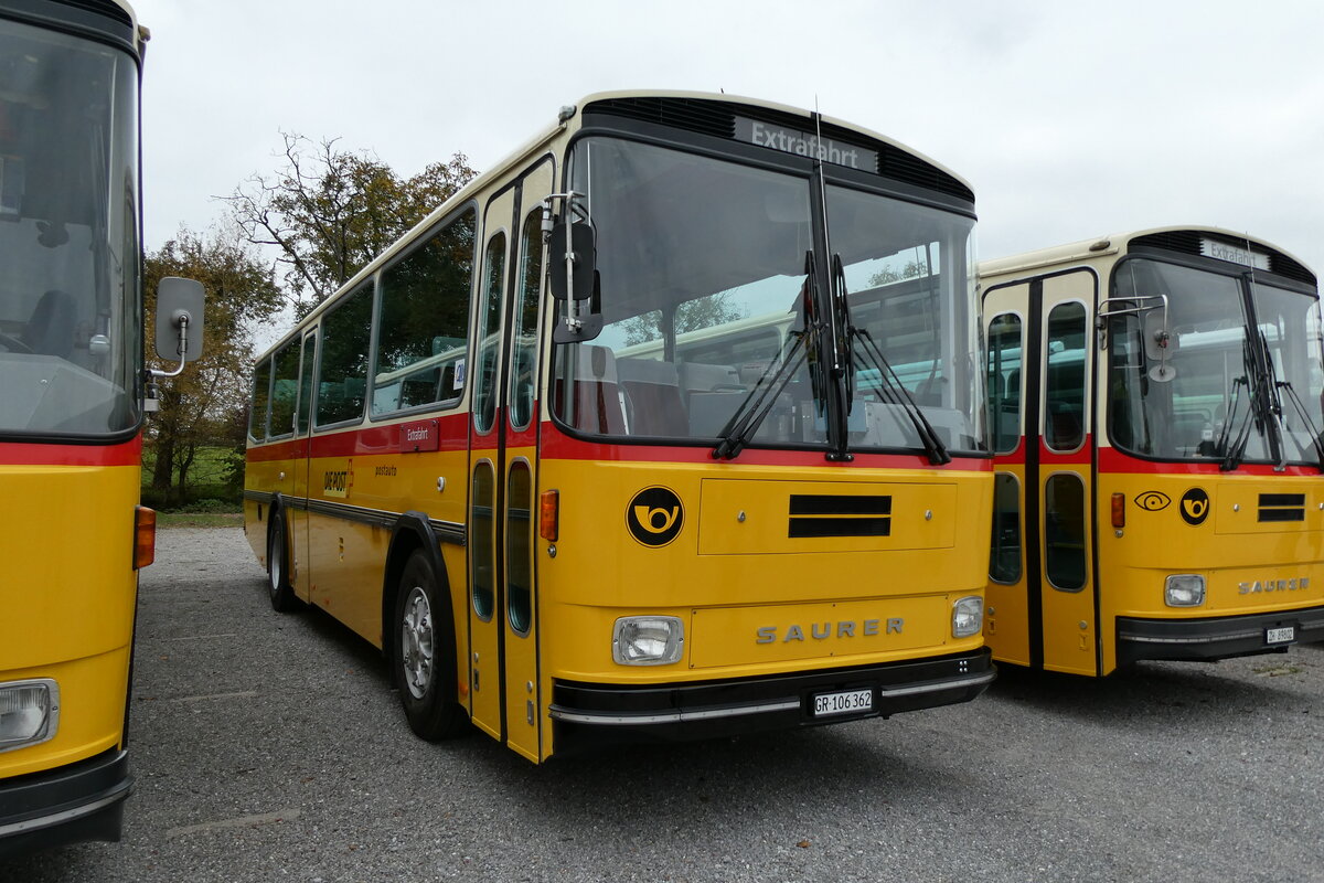 (281'416) - Ackermann, Landquart - GR 106'362 - Saurer/R&J (ex F�ssler, Unteriberg; ex Sch�rch, Gutenburg Nr. 6; ex P 24'358/PID 3219) am 12. Oktober 2025 in Hitzkirch, Interkantonale Polizeischule