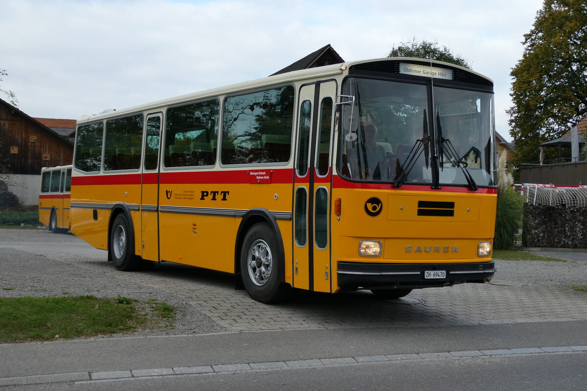 (281'478) - Oldtimer Garage, H�ri - ZH 69'470 - Saurer/R&J (ex Breu, Berneck; ex Matt, FL-Mauren Nr. 19; ex P 24'356) am 12. Oktober 2025 in Hitzkirch, Interkantonale Polizeischule