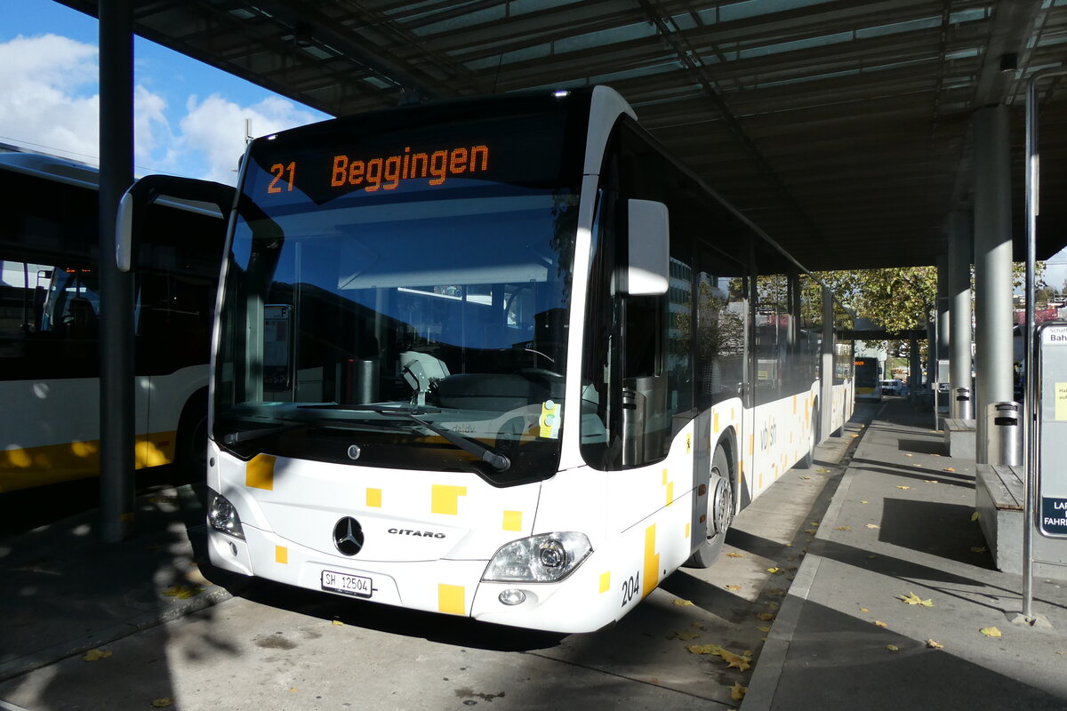 (281'886) - VBSH Schaffhausen - Nr. 204/SH 12'504 - Mercedes (ex SB Schaffhausen Nr. 4) am 30. Oktober 2025 beim Bahnhof Schaffhausen