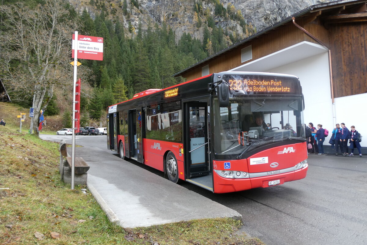 (281'926) - AFA Adelboden - Nr. 91/BE 26'704 - Solaris am 31. Oktober 2025 in Adelboden, Unter dem Birg