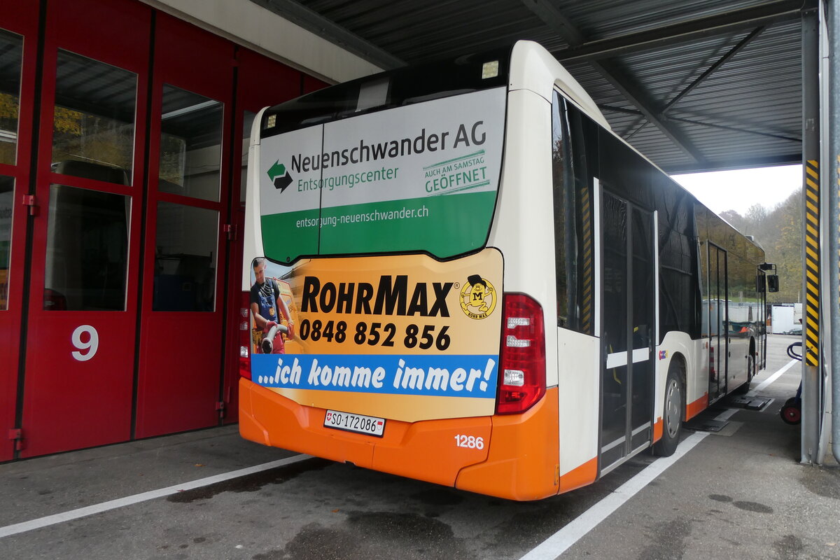 (282'222) - BSU Solothurn - Nr. 1286/SO 172'086 - Mercedes (ex Nr. 86) am 8. November 2025 in Zuchwil, Garage