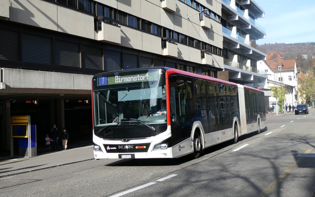 (282'292) - Twerenbold, Baden - Nr. 313/AG 459'043 - MAN am 11. November 2025 in Baden, Postautostation