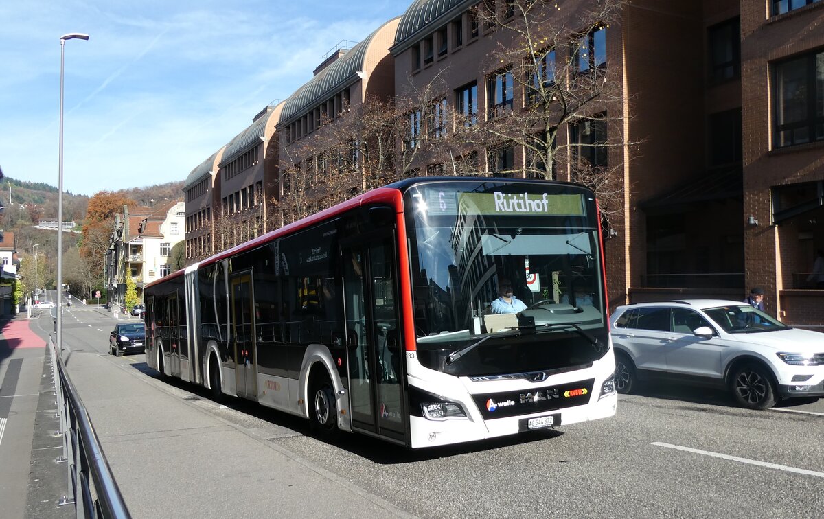 (282'322) - Inderm�hle, Rekingen - Nr. 133/AG 544'372 - MAN am 11. November 2025 in Baden, Postautostation