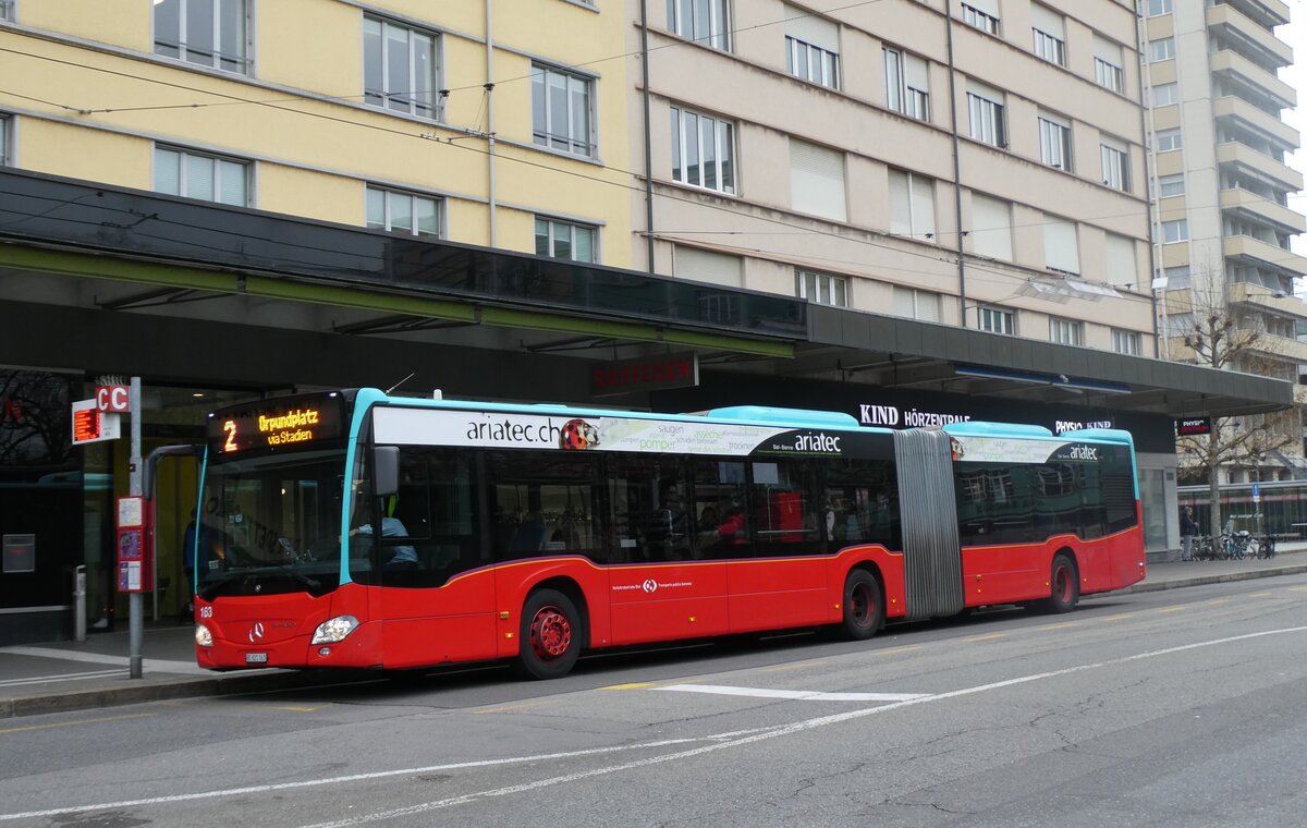 (282'743) - VB Biel - Nr. 163/BE 821'163 - Mercedes am 4. Dezember 2025 beim Bahnhof Biel