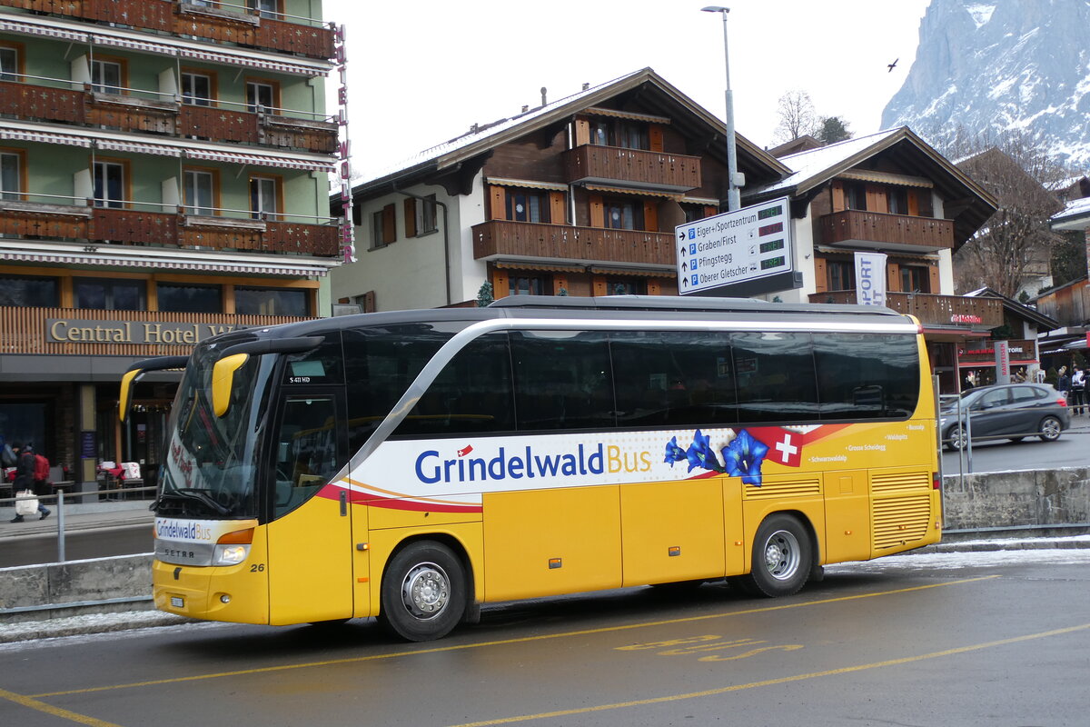 (283'638) - GrindelwaldBus, Grindelwald - Nr. 26/BE 268'737 - Setra am 2. Januar 2026 beim Bahnhof Grindelwald